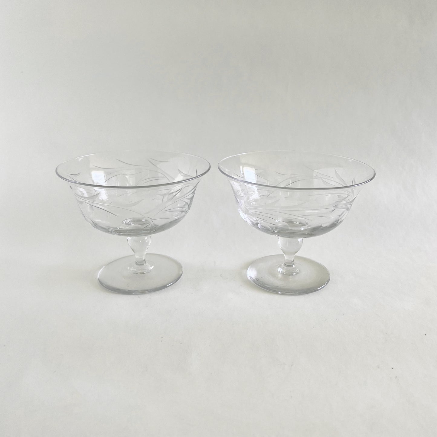 English vintage etched glass dish, sold individually
