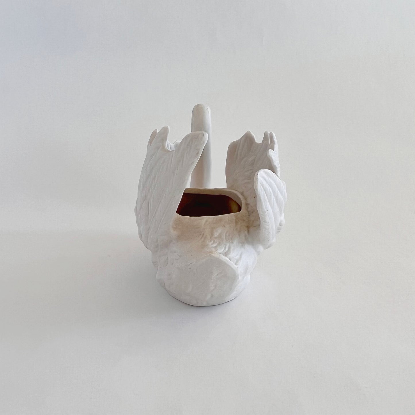 English Vintage Bisque China Swan Vase