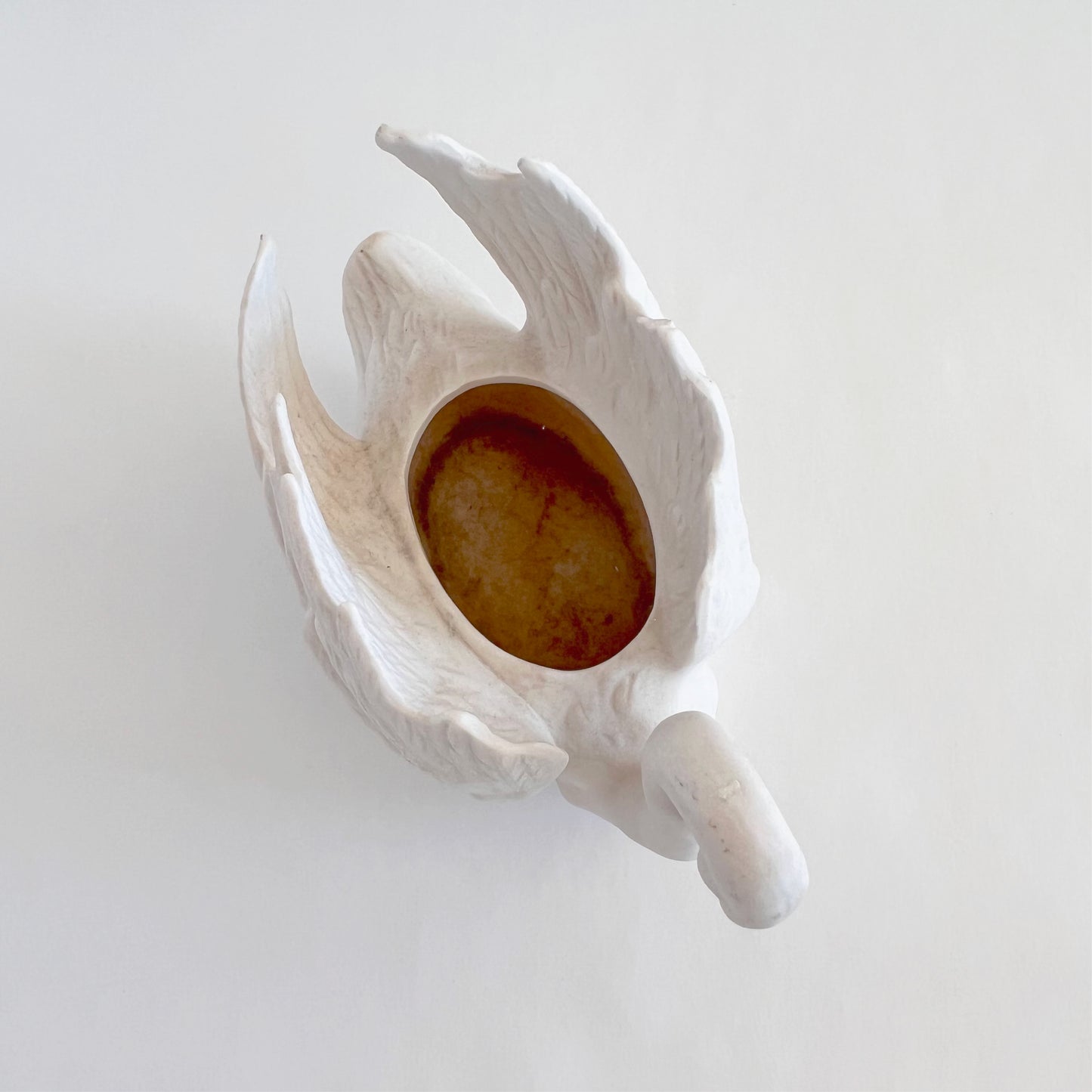 English Vintage Bisque China Swan Vase