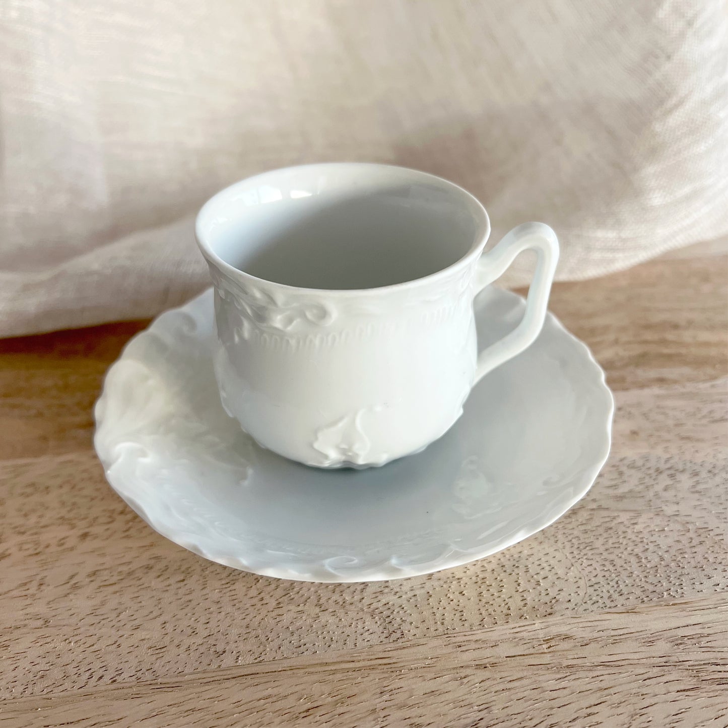 French antique white porcelain china - saucer