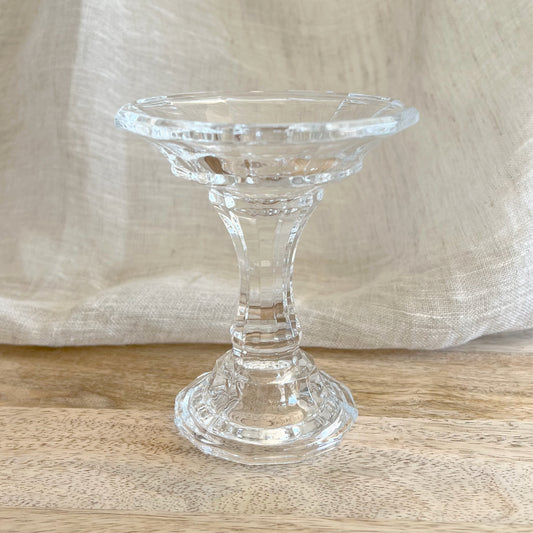 Antique English Edwardian Glass Candlestick Holder Reversible