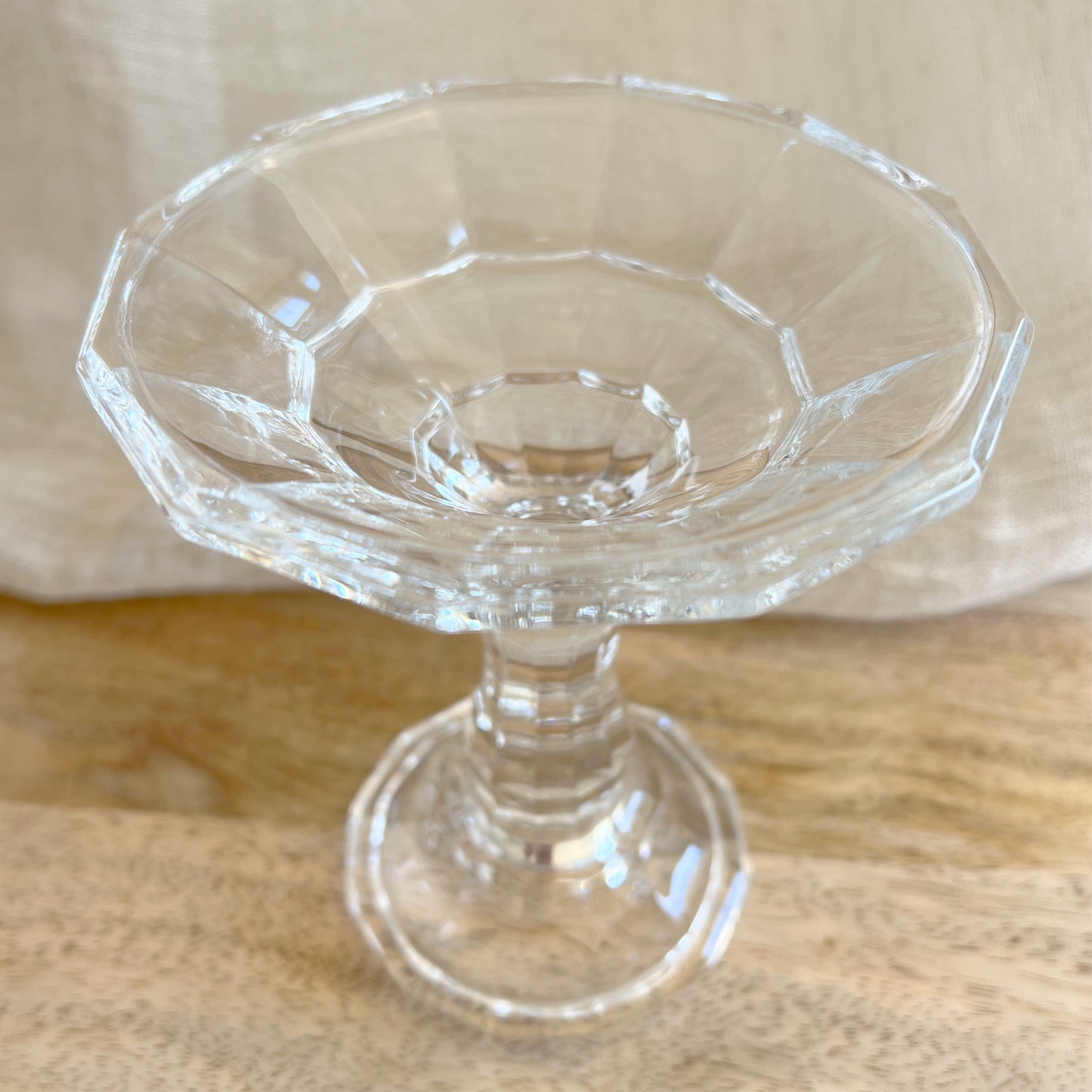 Antique English Edwardian Glass Candlestick Holder Reversible