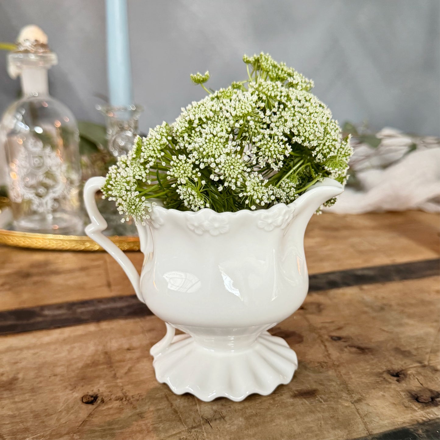 Vintage Grace's Teaware Fluted and Floral Creamer