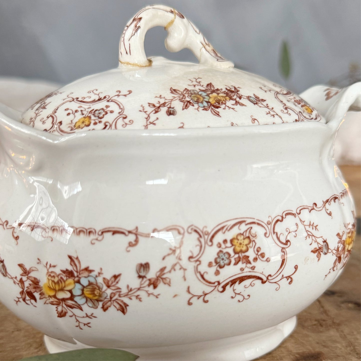Antique English Boote Arlington Oval Vegetable Dish with Lid