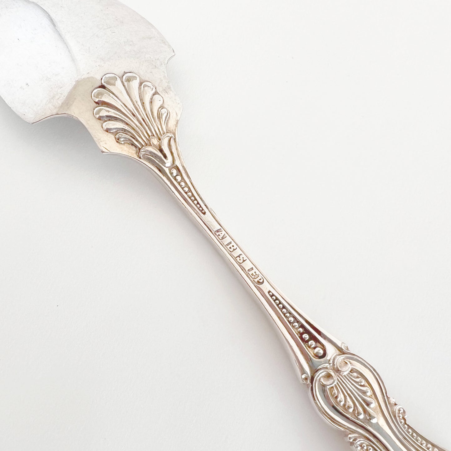English antique silver-plated jam spoon