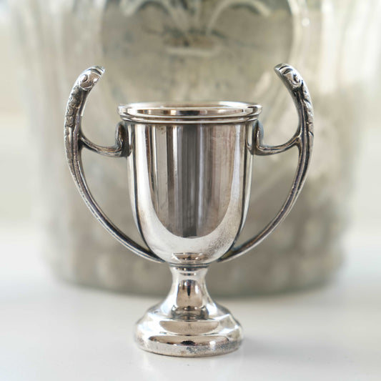 English antique Edwardian silver-plated salt cellar, style 2