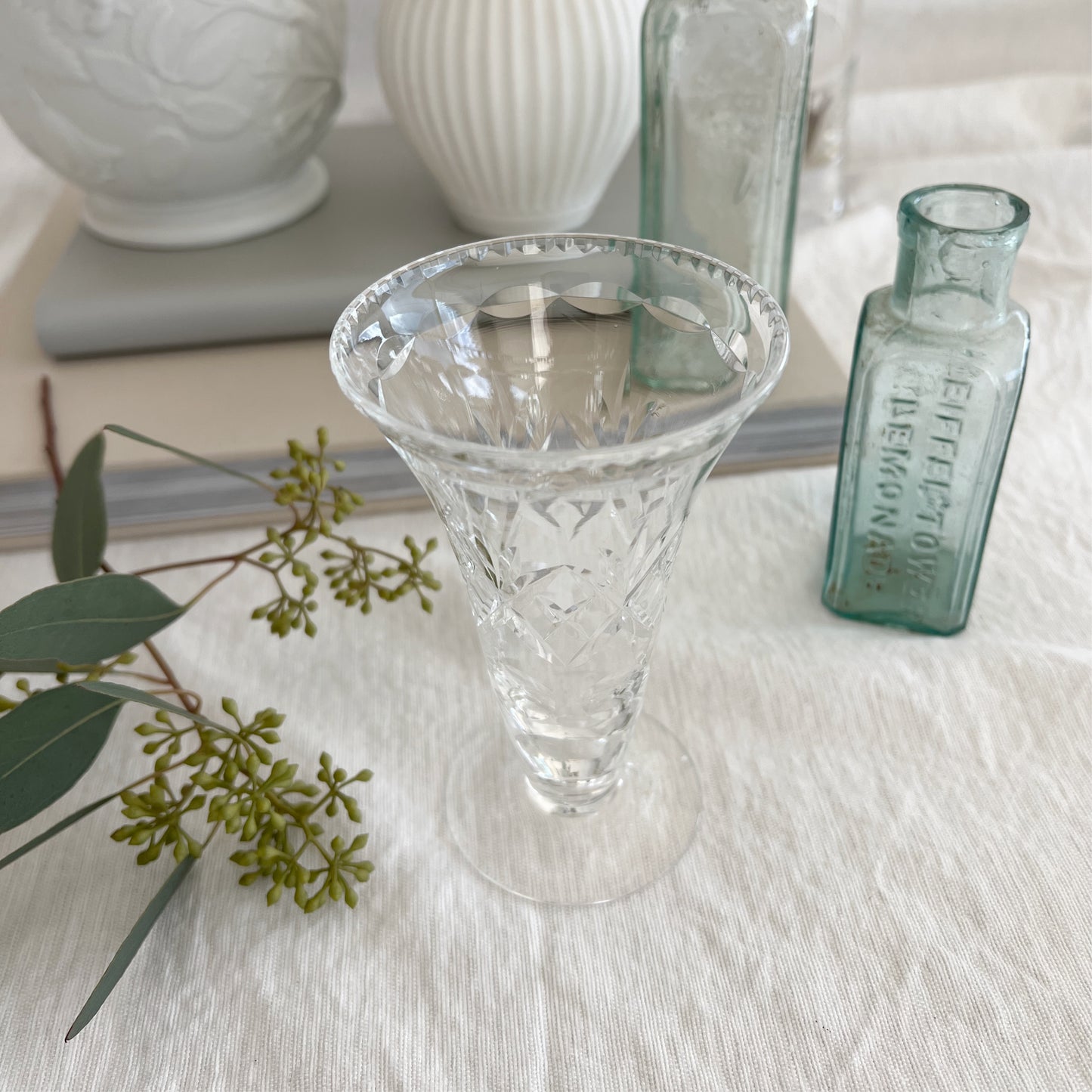 English vintage crystal vase