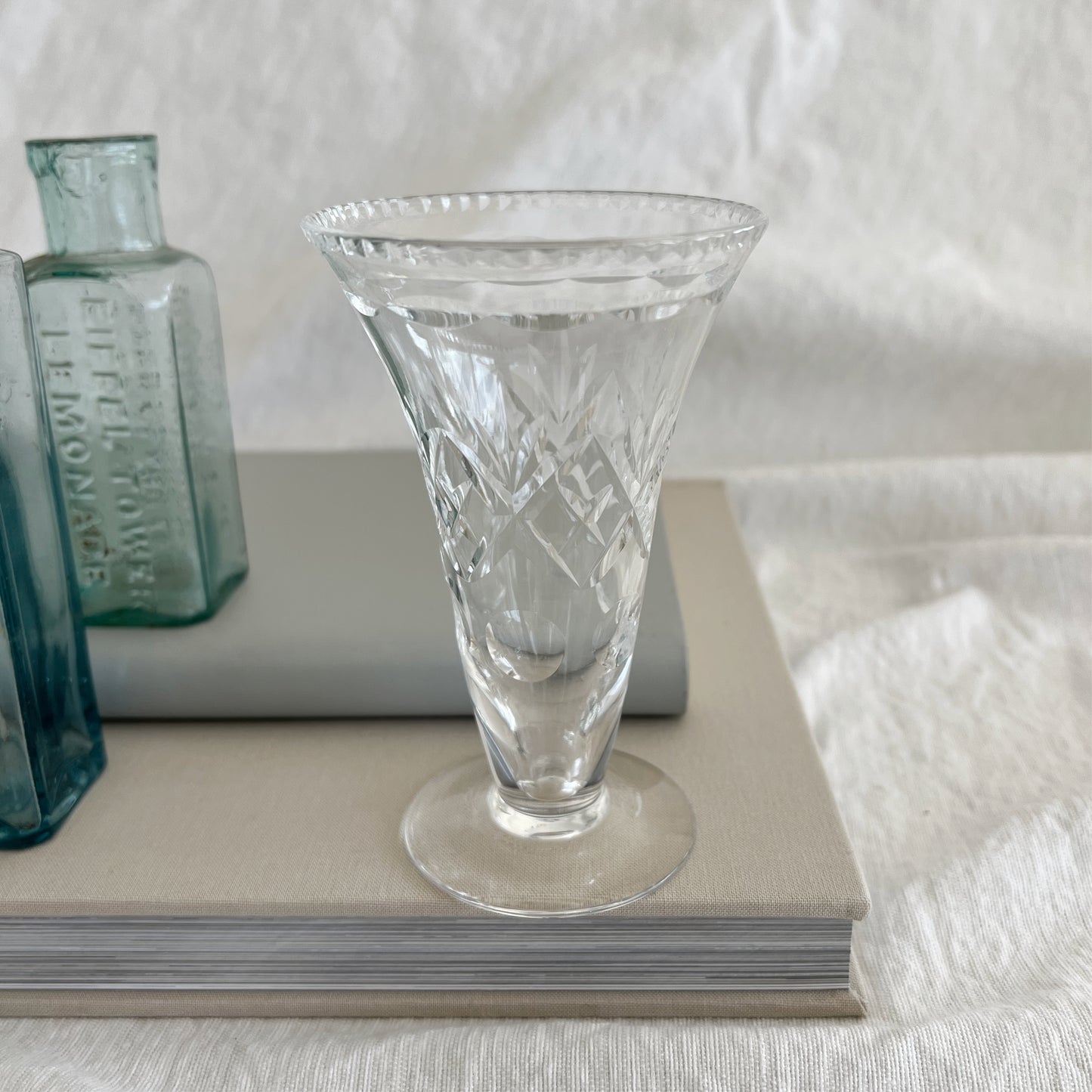 English vintage crystal vase