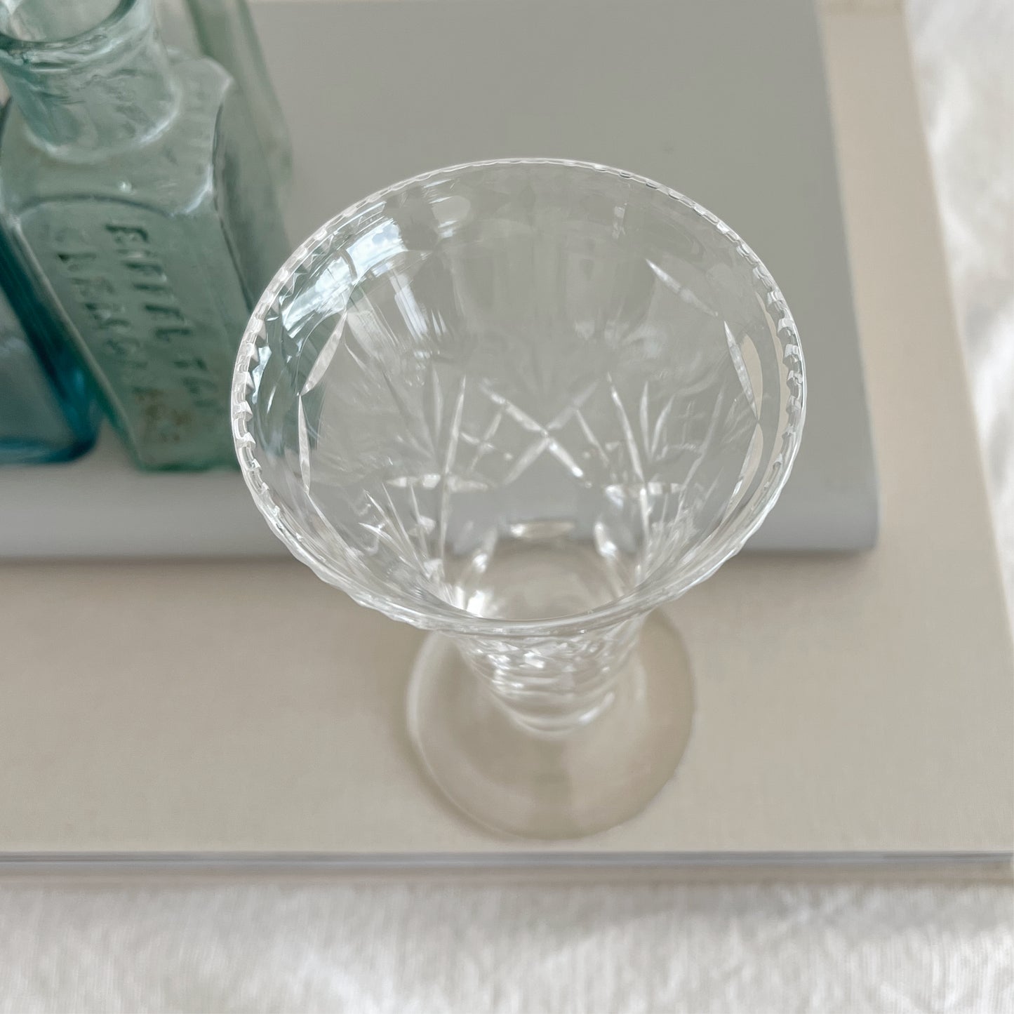 English vintage crystal vase