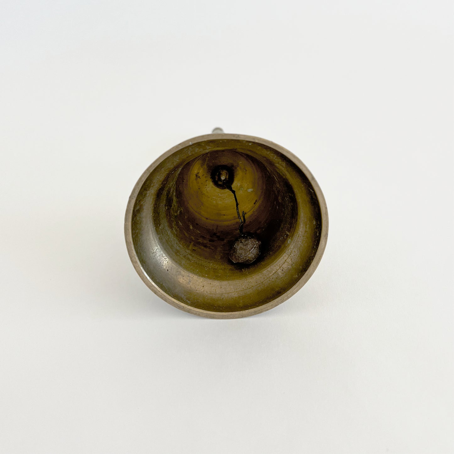 Antique Indian Brass Bell with Cloisonné Enamel
