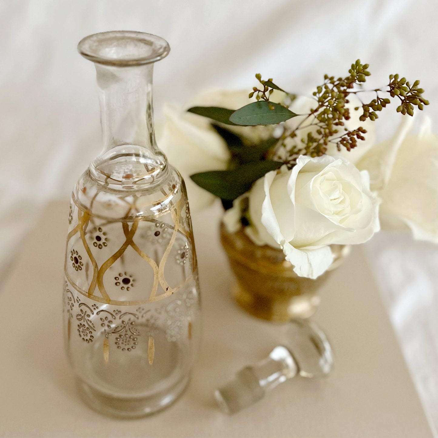 Vintage Bohemian Decanter with Stopper