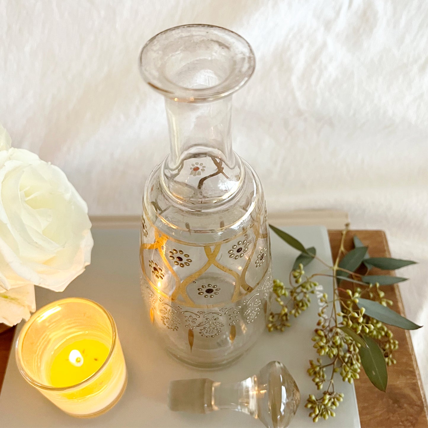 Vintage Bohemian Decanter with Stopper