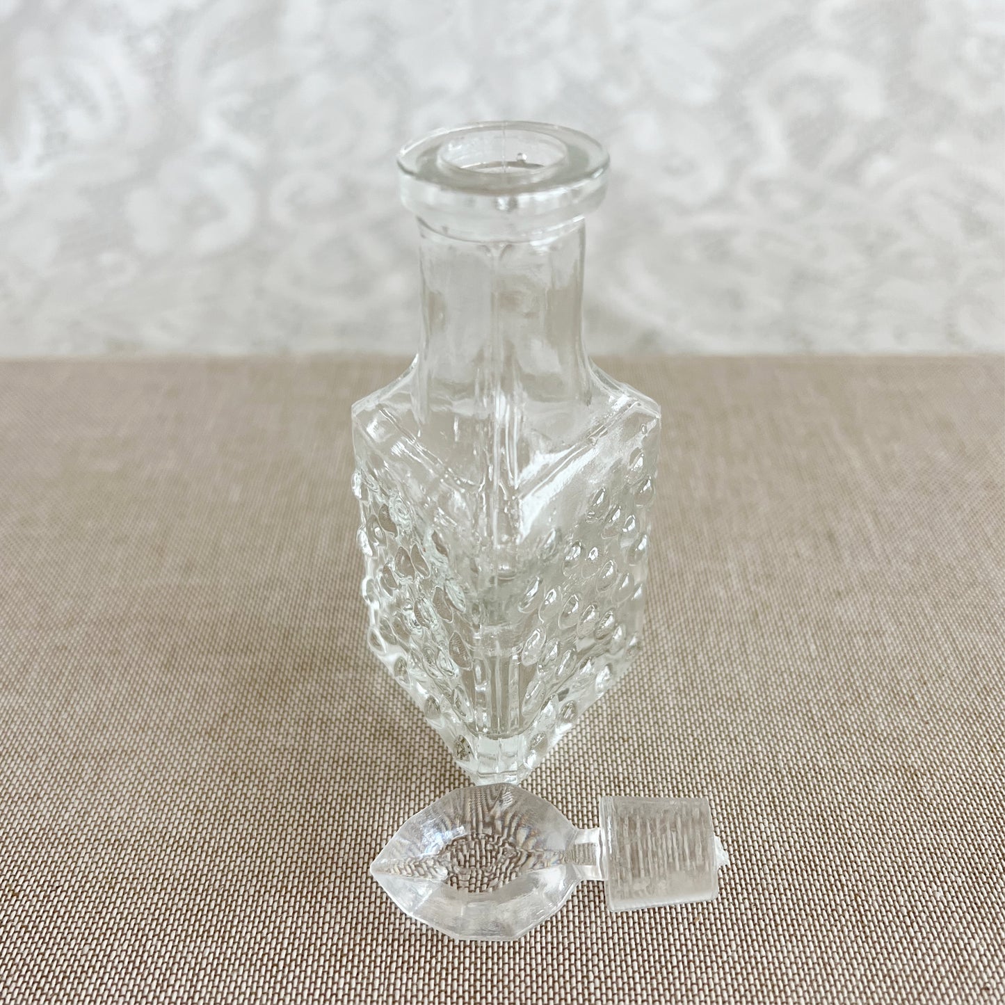 Vintage Glass Bubble Embossed Perfume Bottle with Stopper