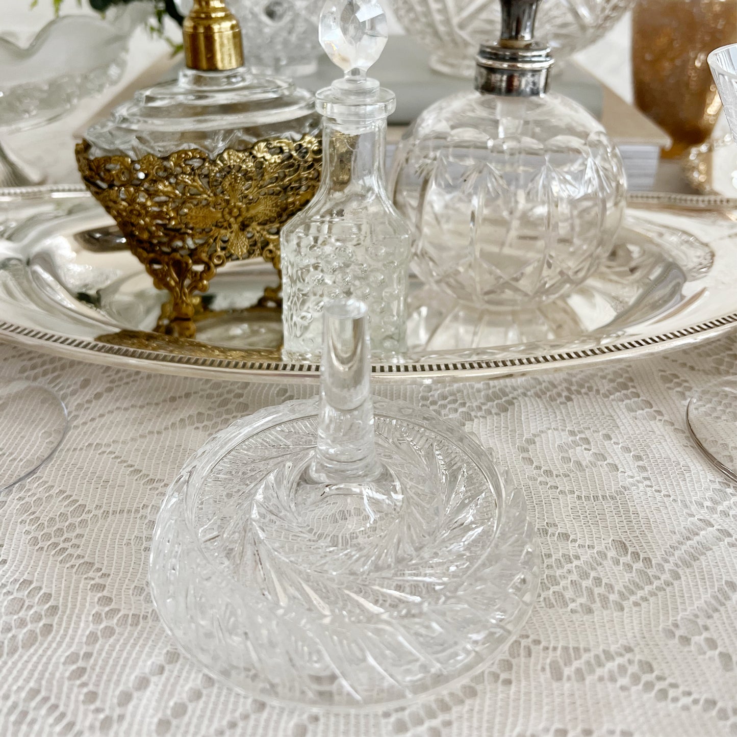 Vintage Crystal Ring Holder