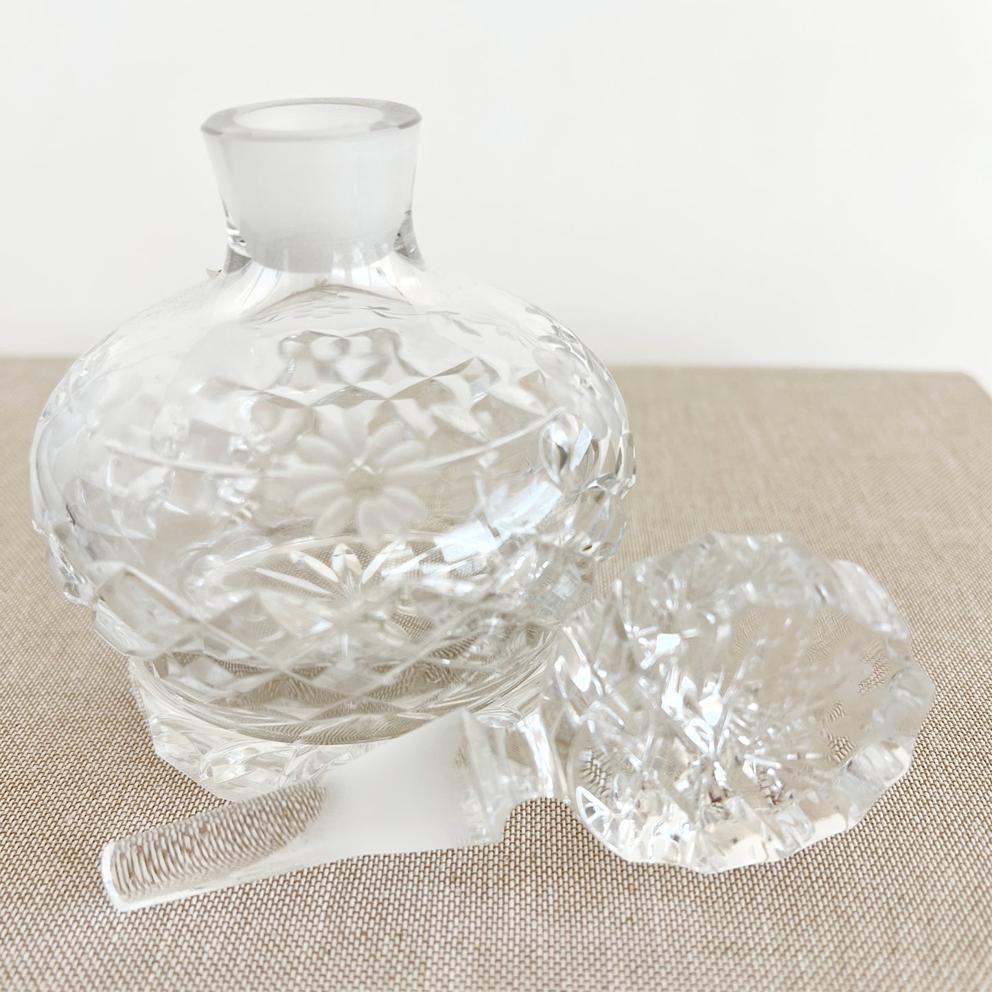 Vintage Hungarian Crystal Perfume Bottle with Stopper