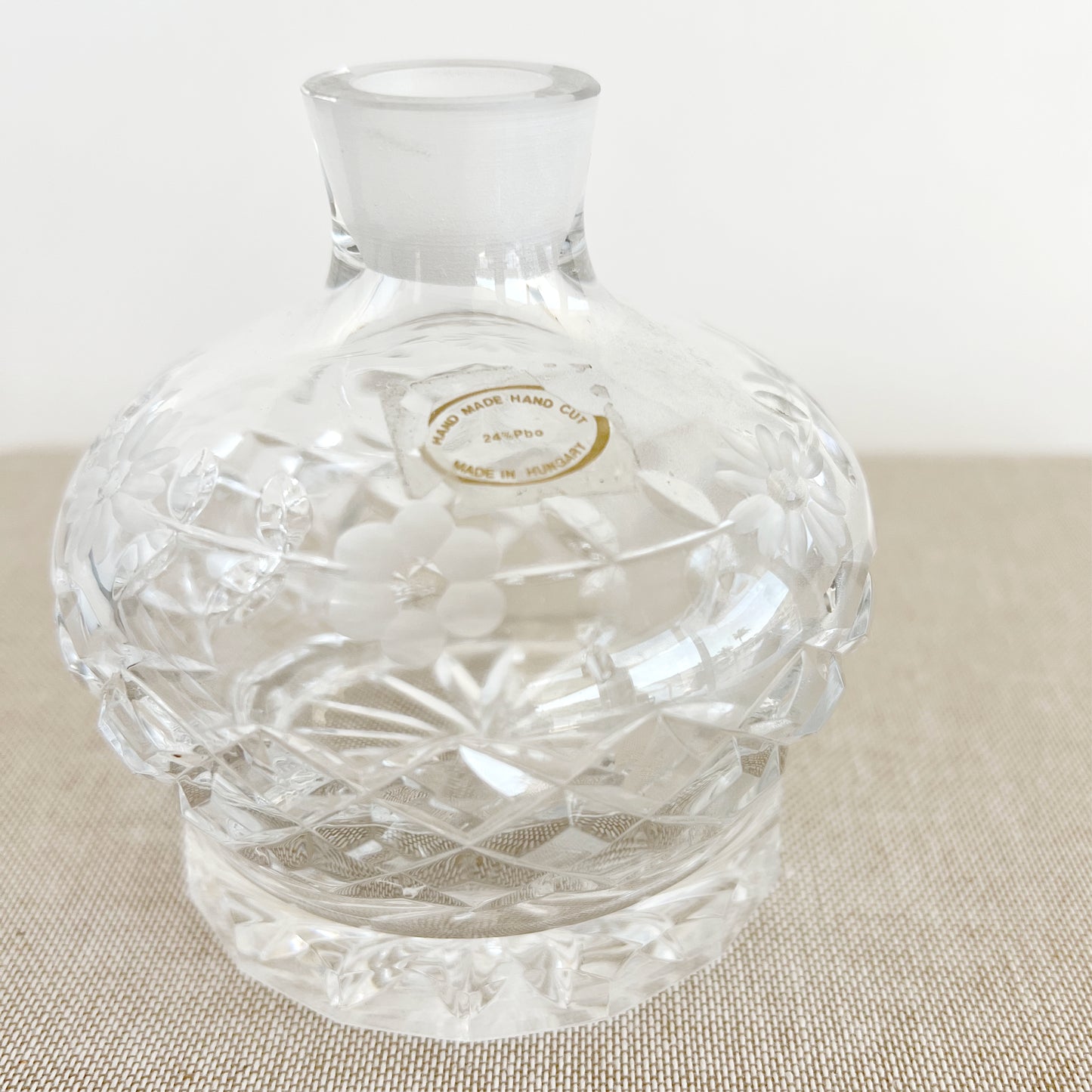 Vintage Hungarian Crystal Perfume Bottle with Stopper