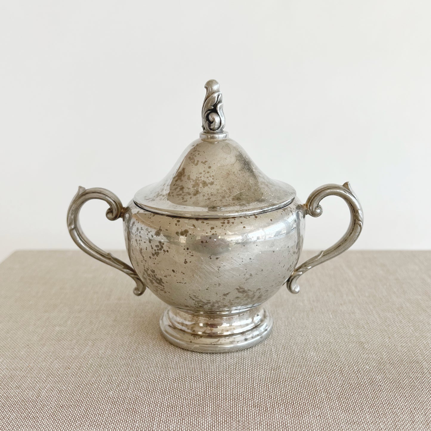 Vintage Oneida Silver Sugar Bowl with Lid