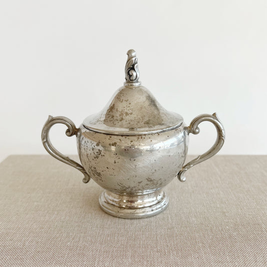 Vintage Oneida Silver Sugar Bowl with Lid