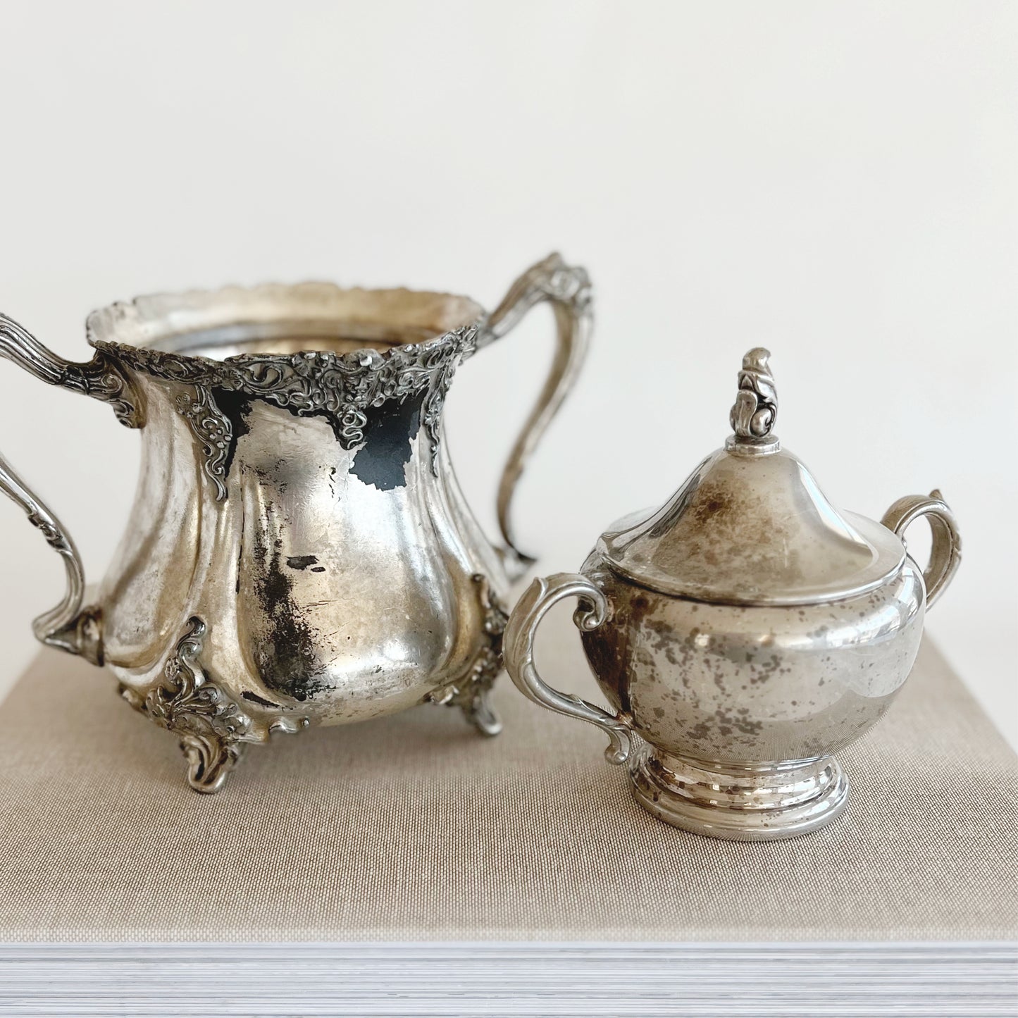 Vintage Oneida Silver Sugar Bowl with Lid