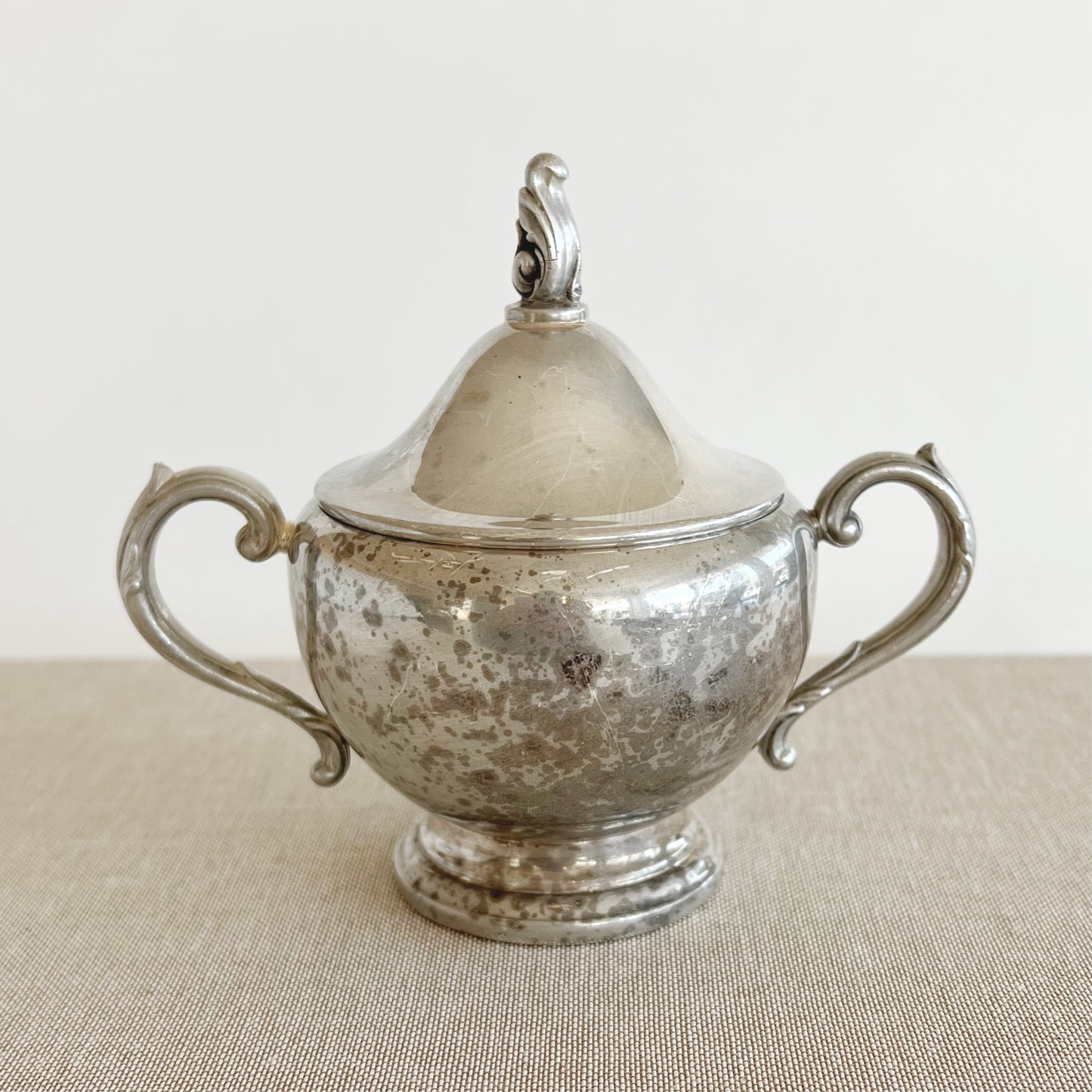 Vintage Oneida Silver Sugar Bowl with Lid