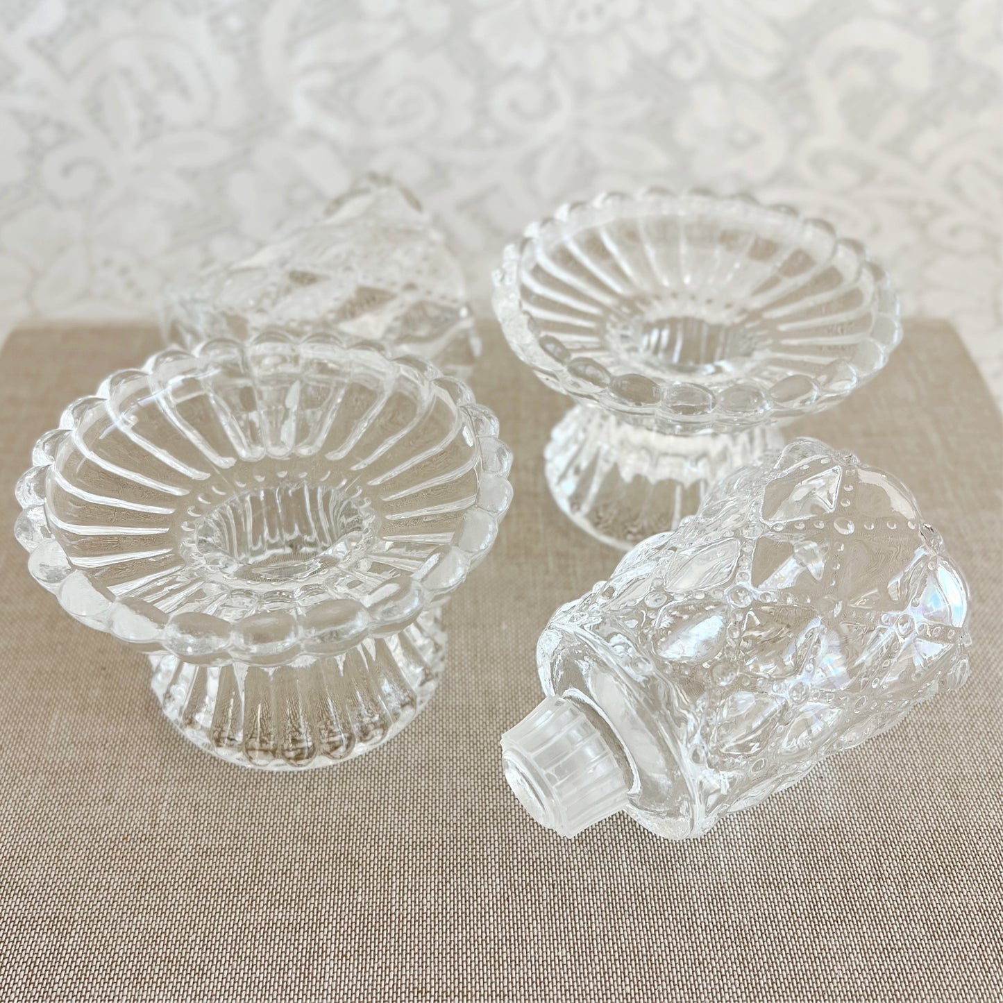Vintage Partylite Crystal Candle Holders, Pair