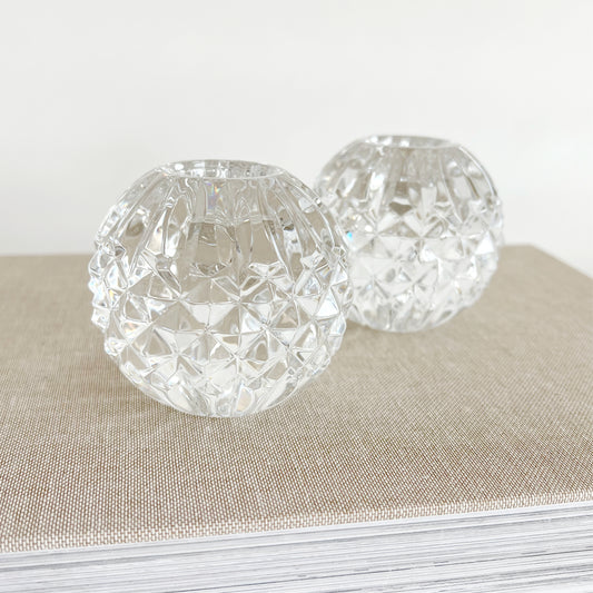 Vintage Waterford Crystal Votive Candleholders, pair