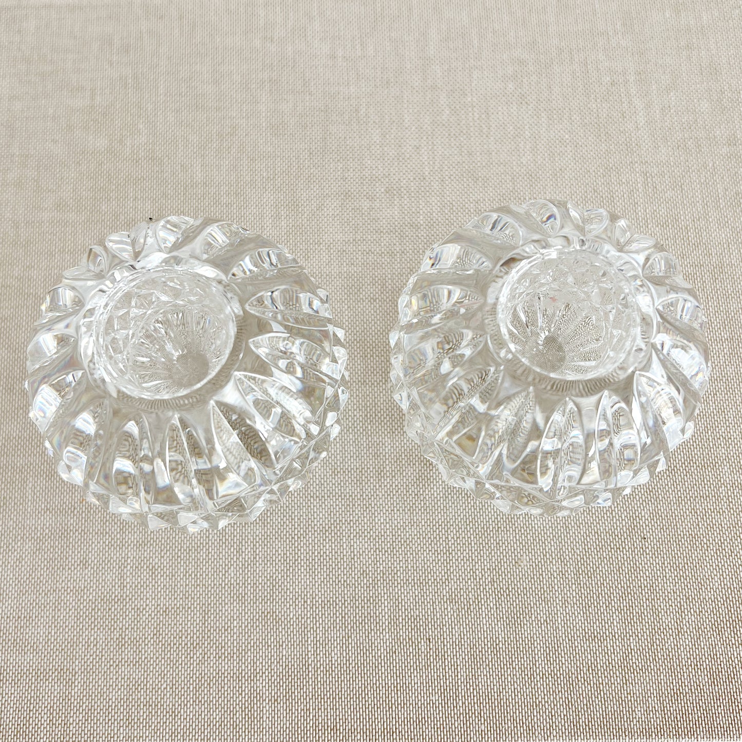 Vintage Waterford Crystal Votive Candleholders, pair