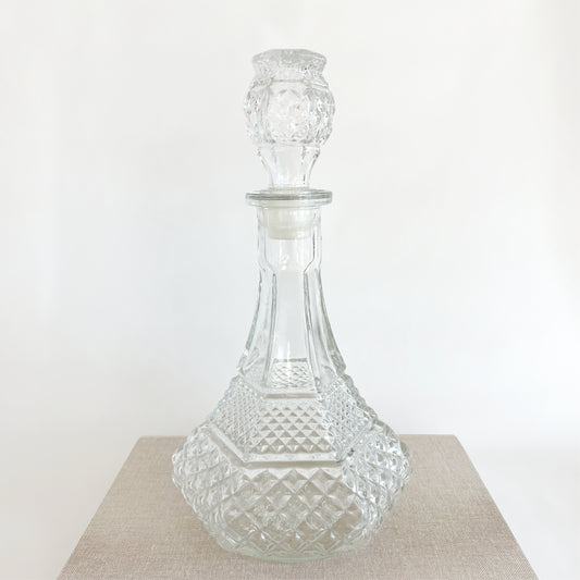 Vintage Anchor Hocking Wexford Ships Decanter & Stopper