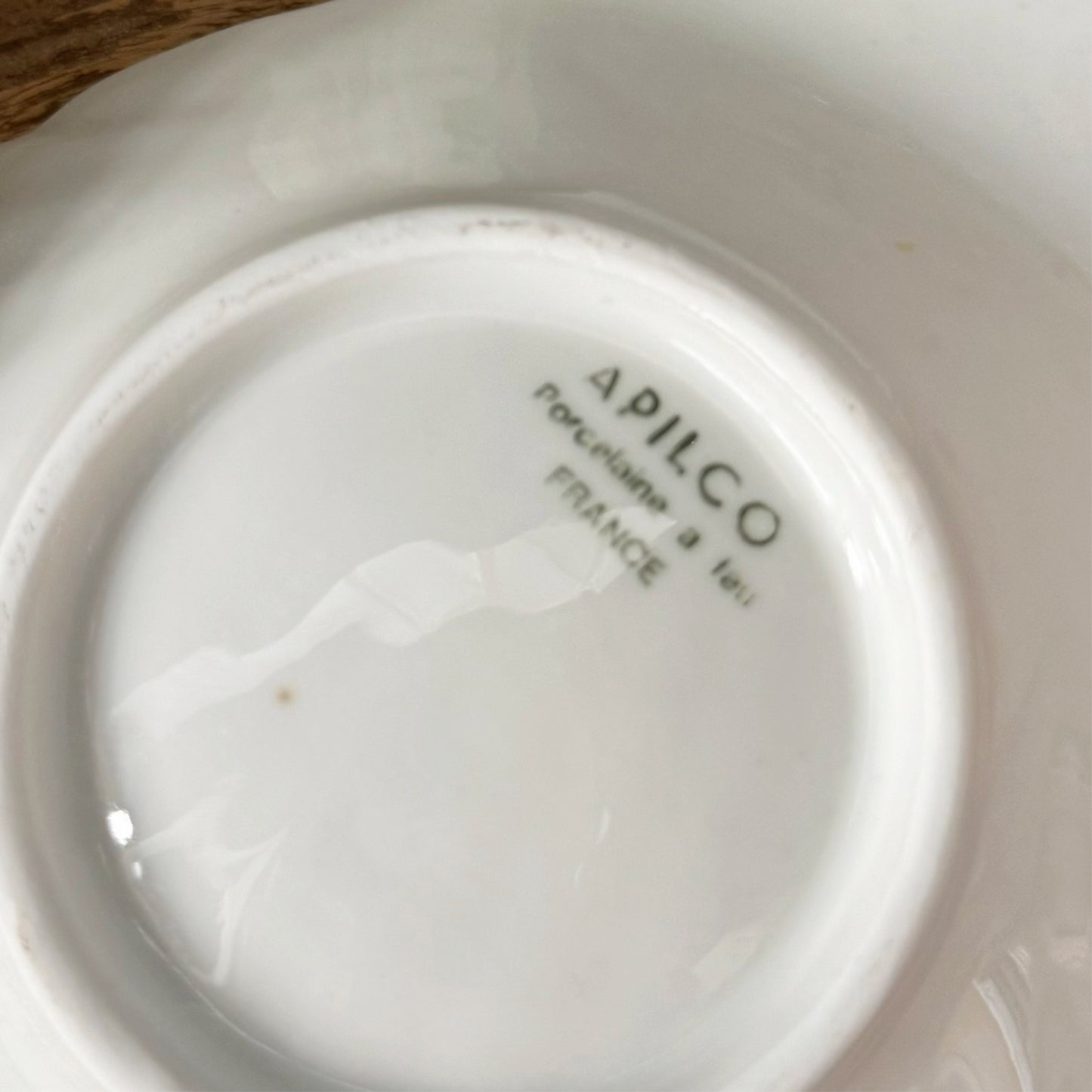Vintage France Apilco Porcelain Shell Dish, pair