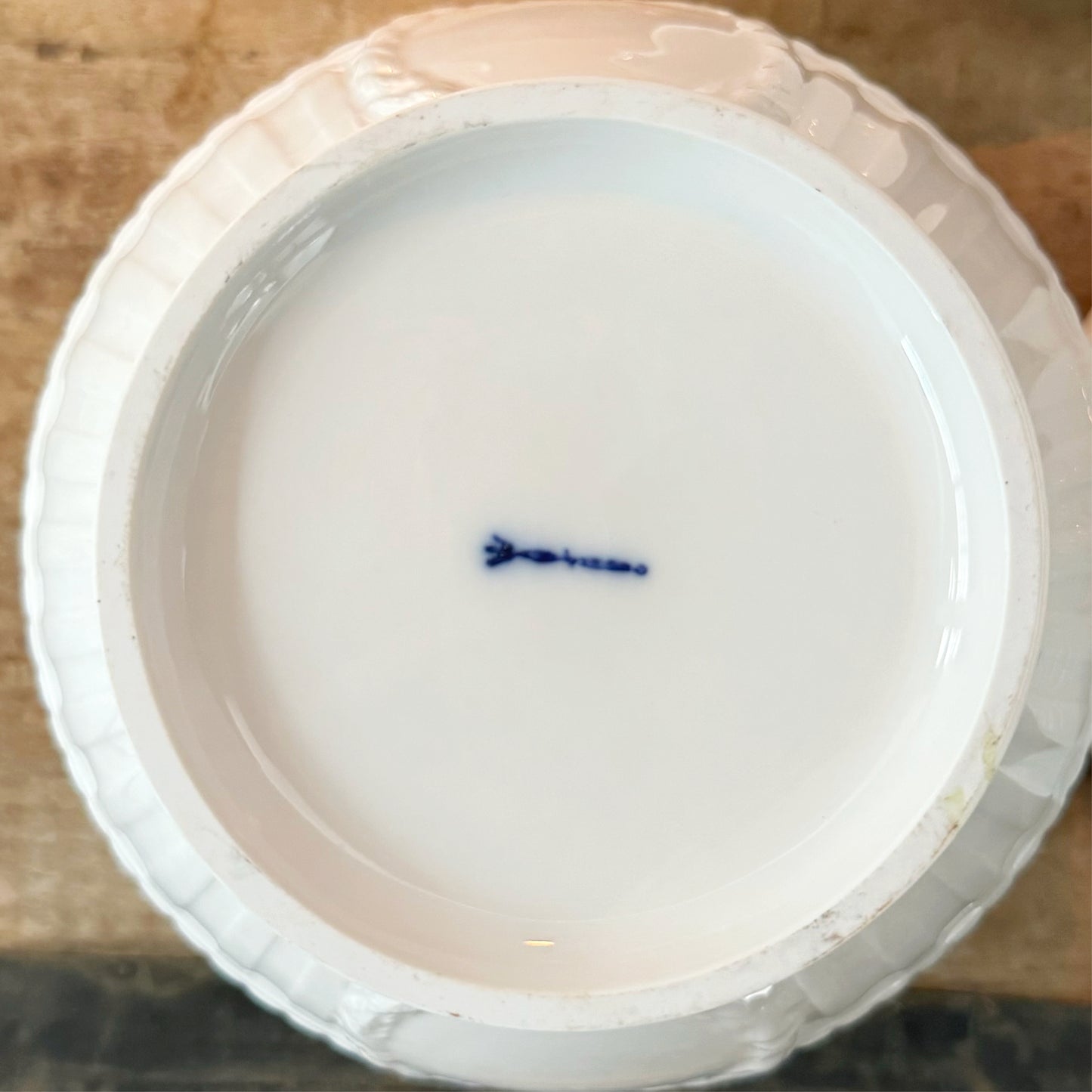 Vintage KPM Kurland White Porcelain Fluted Box