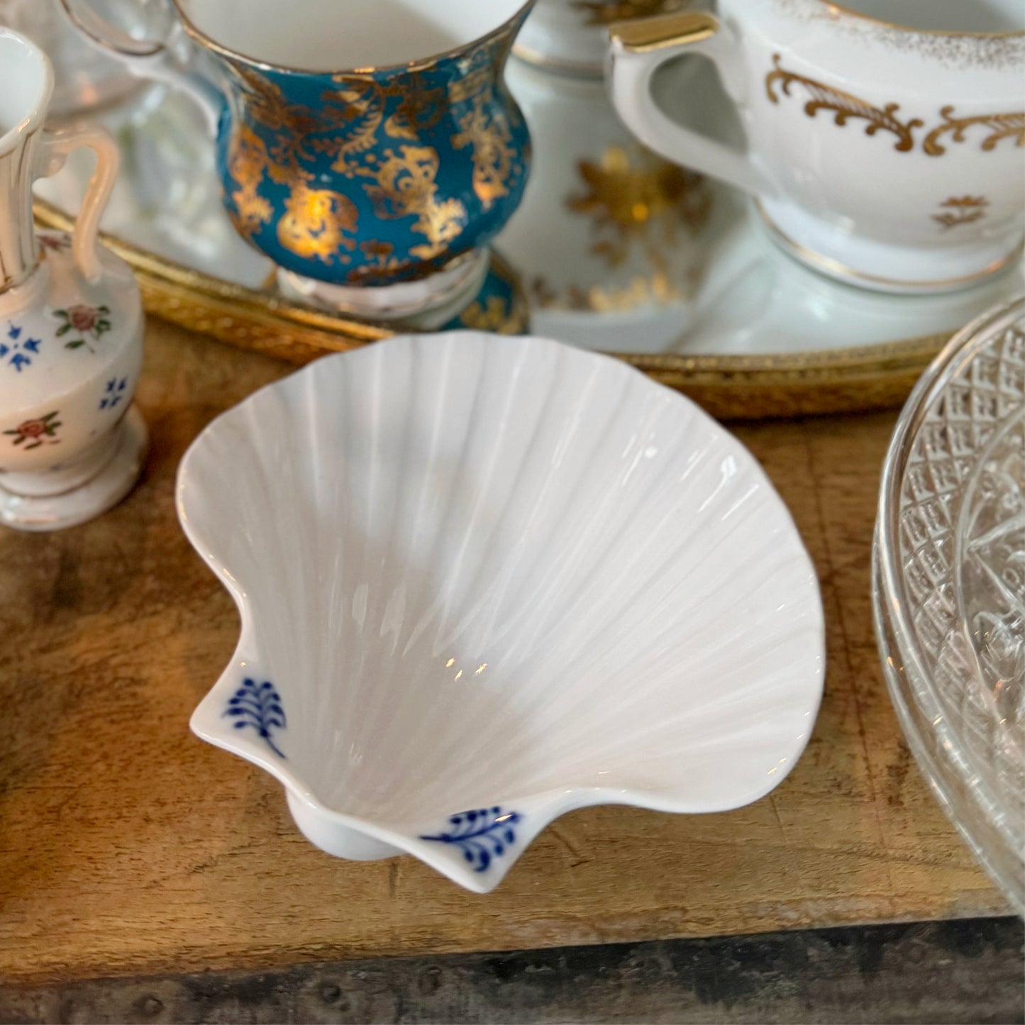 Vintage Royal Copenhagen Blue Fluted Shell Dish
