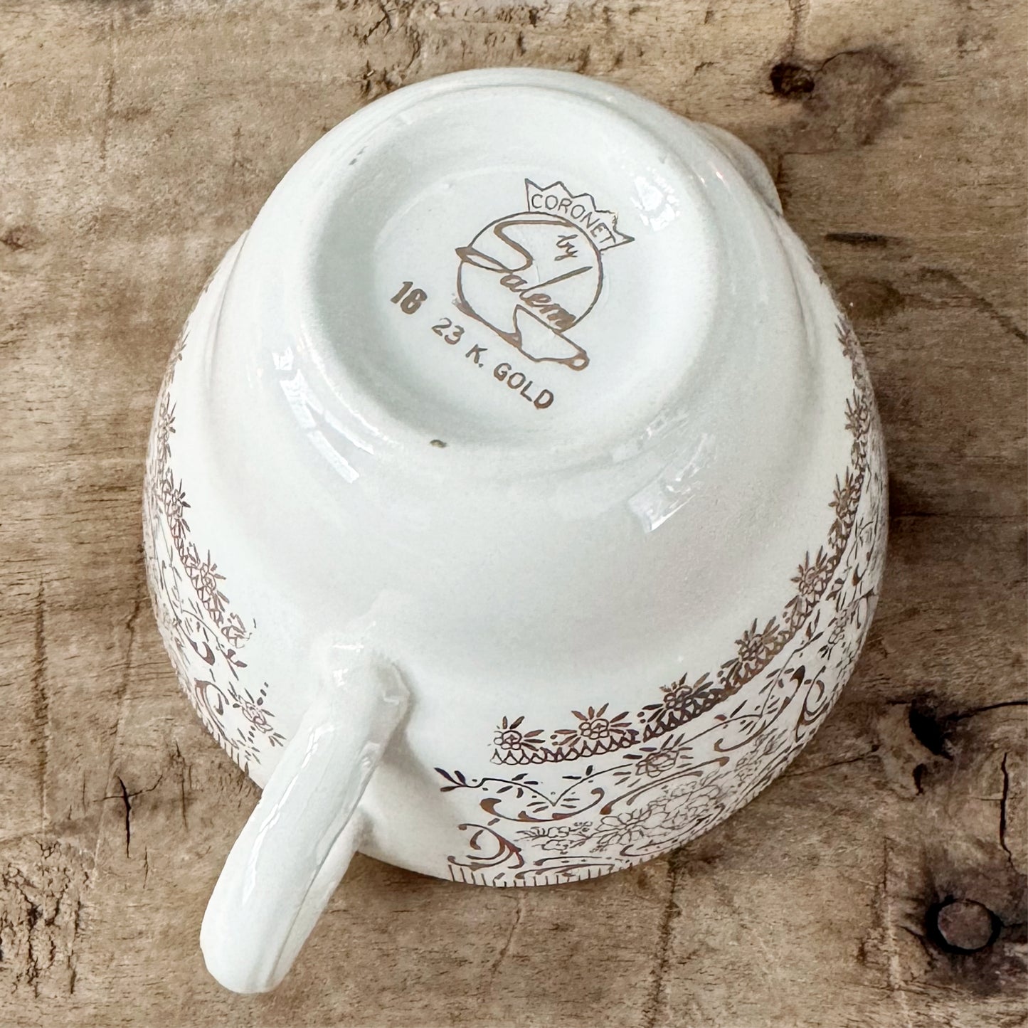 Vintage Salem Duchess Rose Creamer 23k Gold