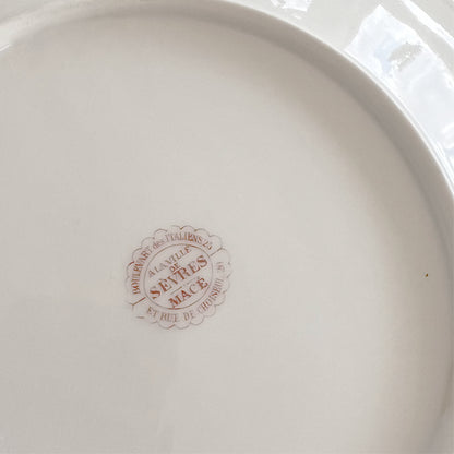 French antique monogrammed china side plate