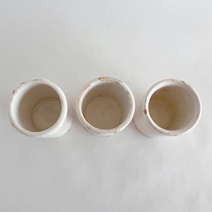 Italian vintage artisan creamware pots, set of 3