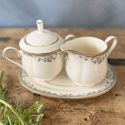 Vintage Lenox Spring Vista Creamer, Sugar Bowl, Underplate, set of 3 items