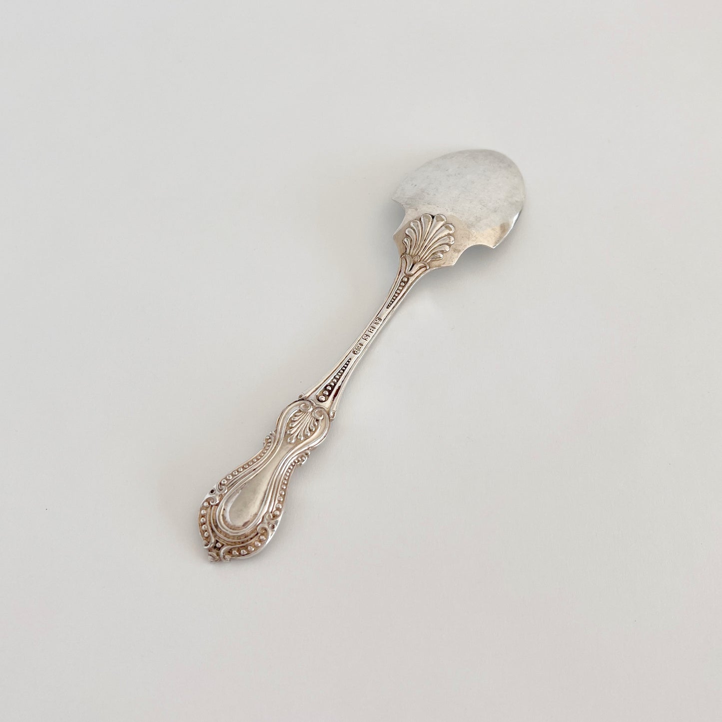 English antique silver-plated jam spoon