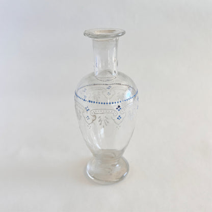 French antique painted glass bud vase