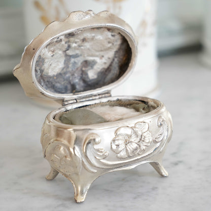 French decorative silver gilt jewelry box