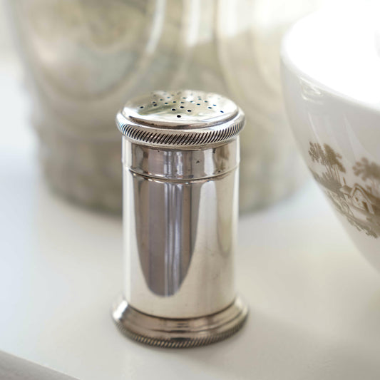 English antique silver-plated pepper pot