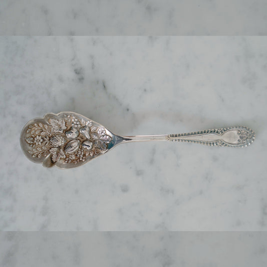 English antique silver-plated spoon, style 1