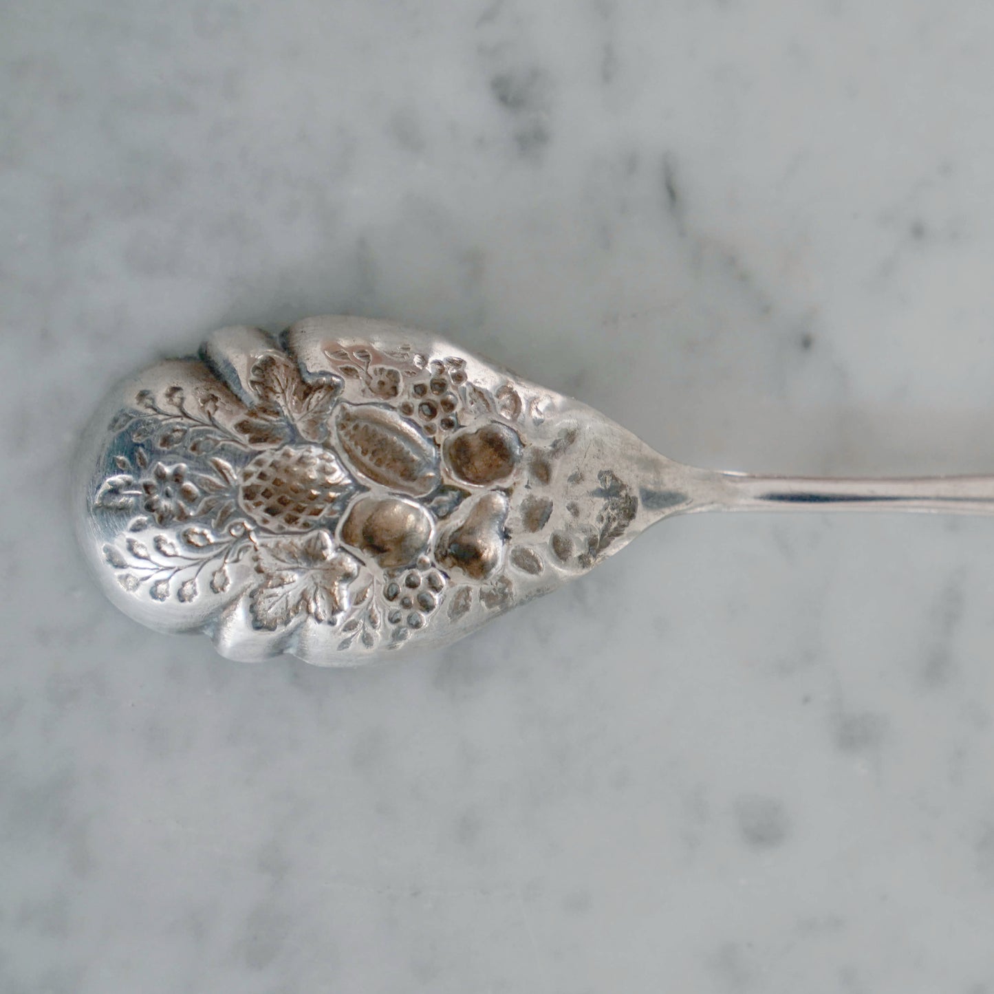 English antique silver-plated spoon, style 1