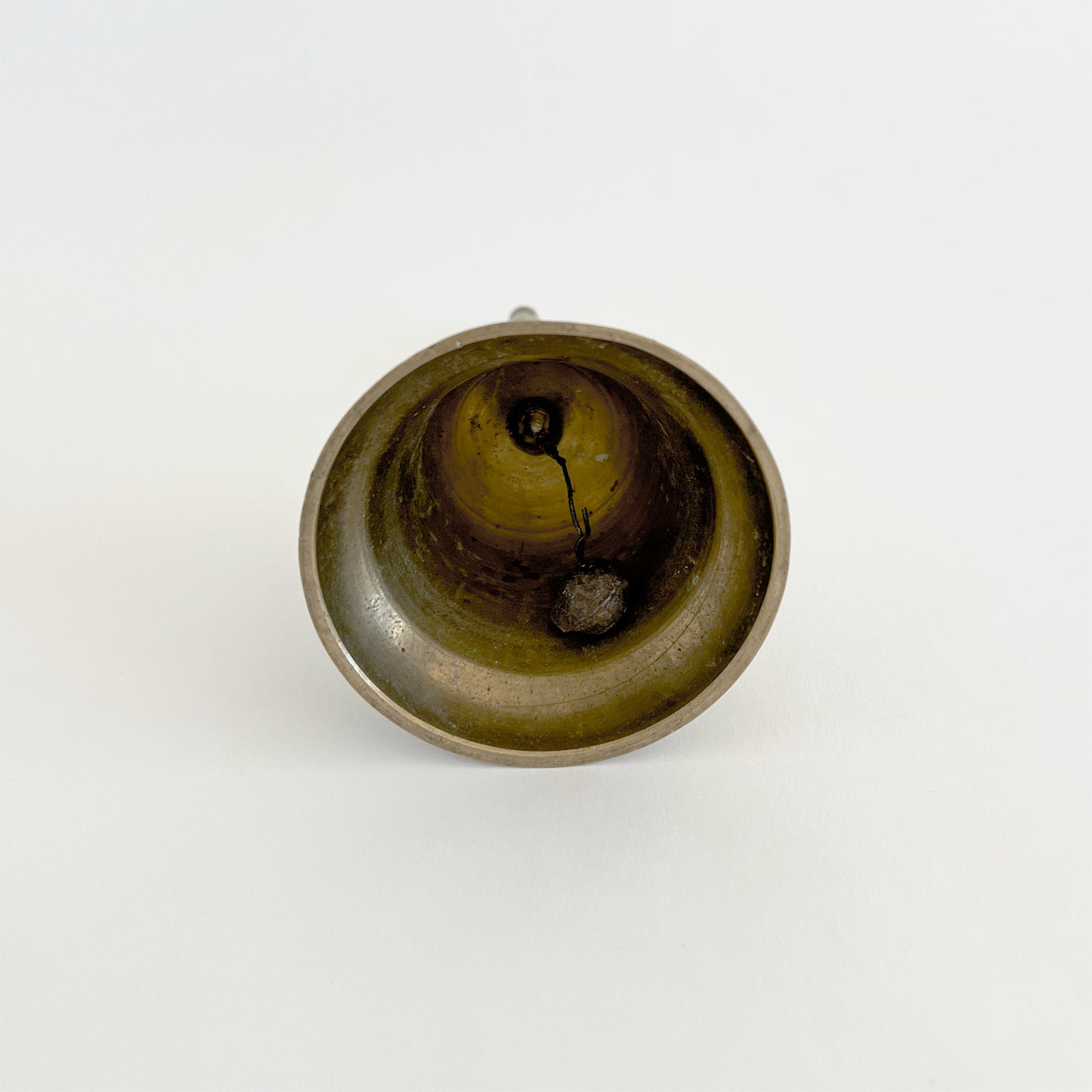 Antique Indian brass bell with cloisonné enamel