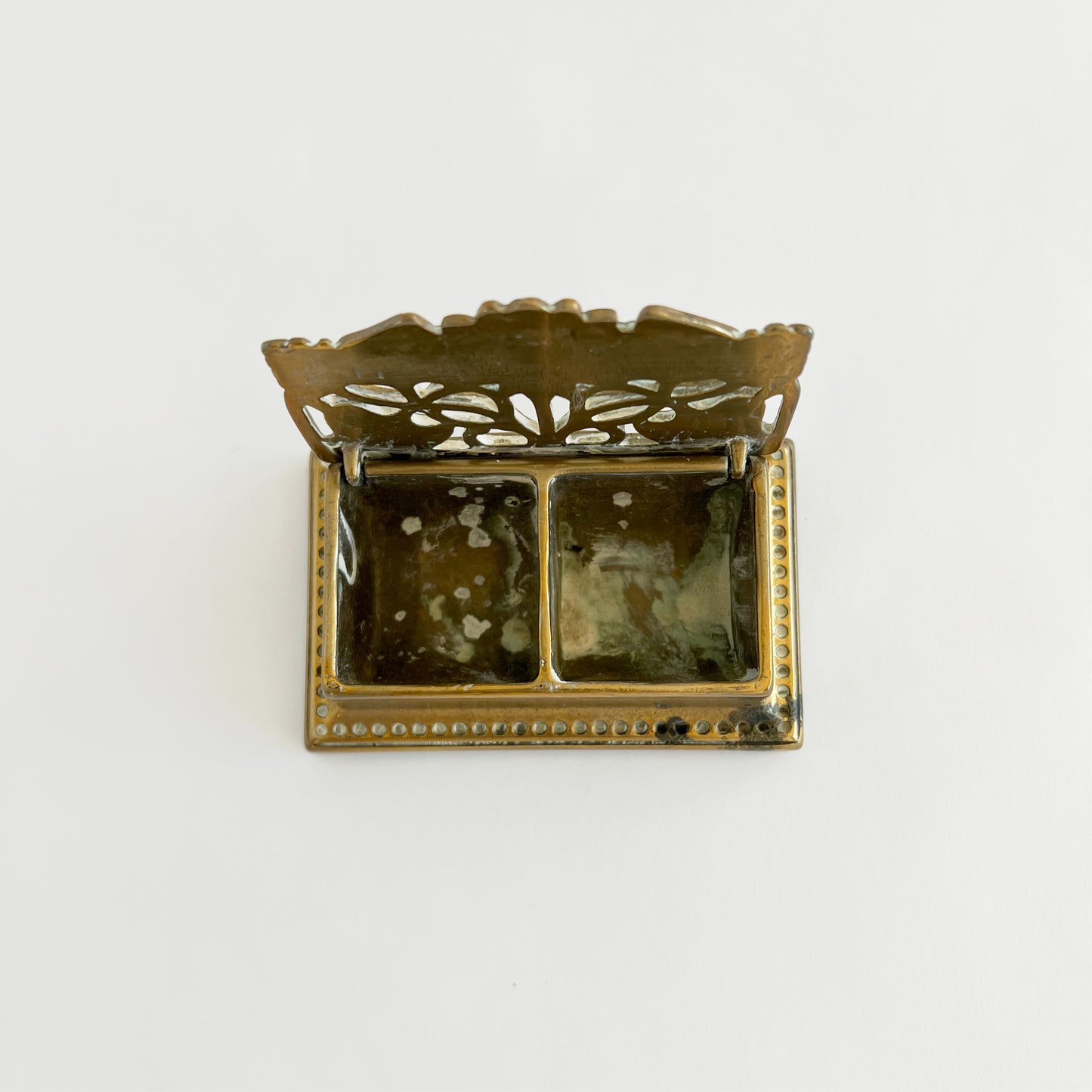 English vintage brass trinket box