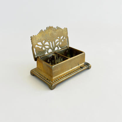 English vintage brass trinket box