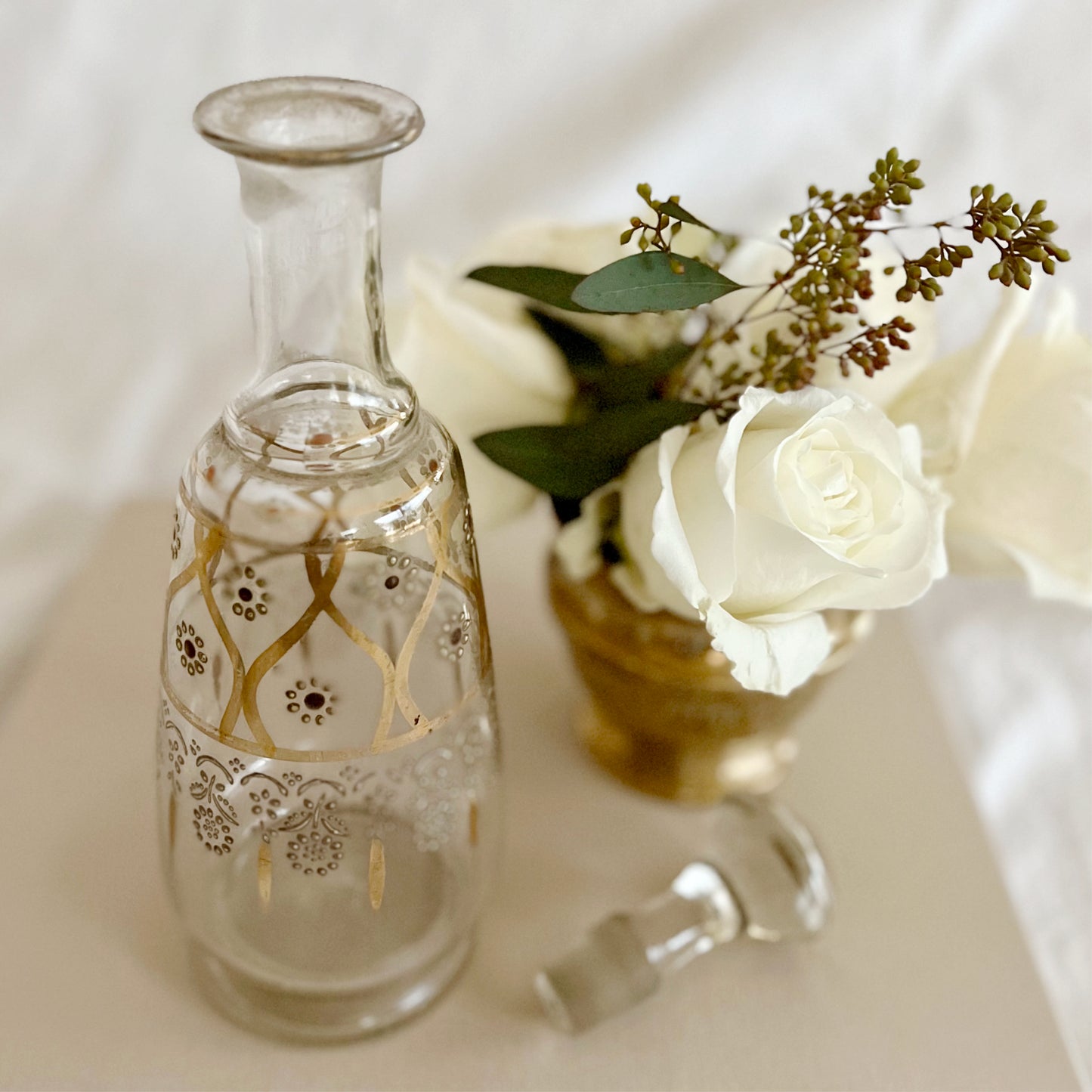 Vintage Bohemian decanter, with stopper
