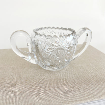 Antique American Brilliant Cut Glass Pinwheel Sugar Bowl
