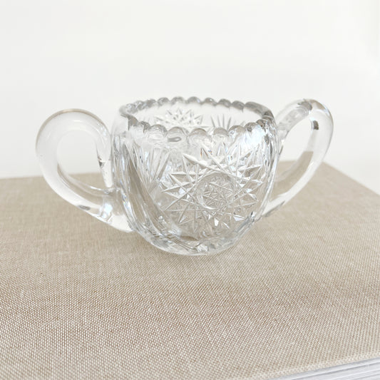 Antique American Brilliant Cut Glass Pinwheel Sugar Bowl