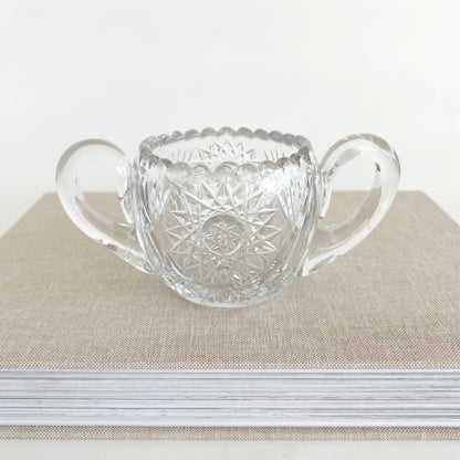Antique American Brilliant Cut Glass Pinwheel Sugar Bowl