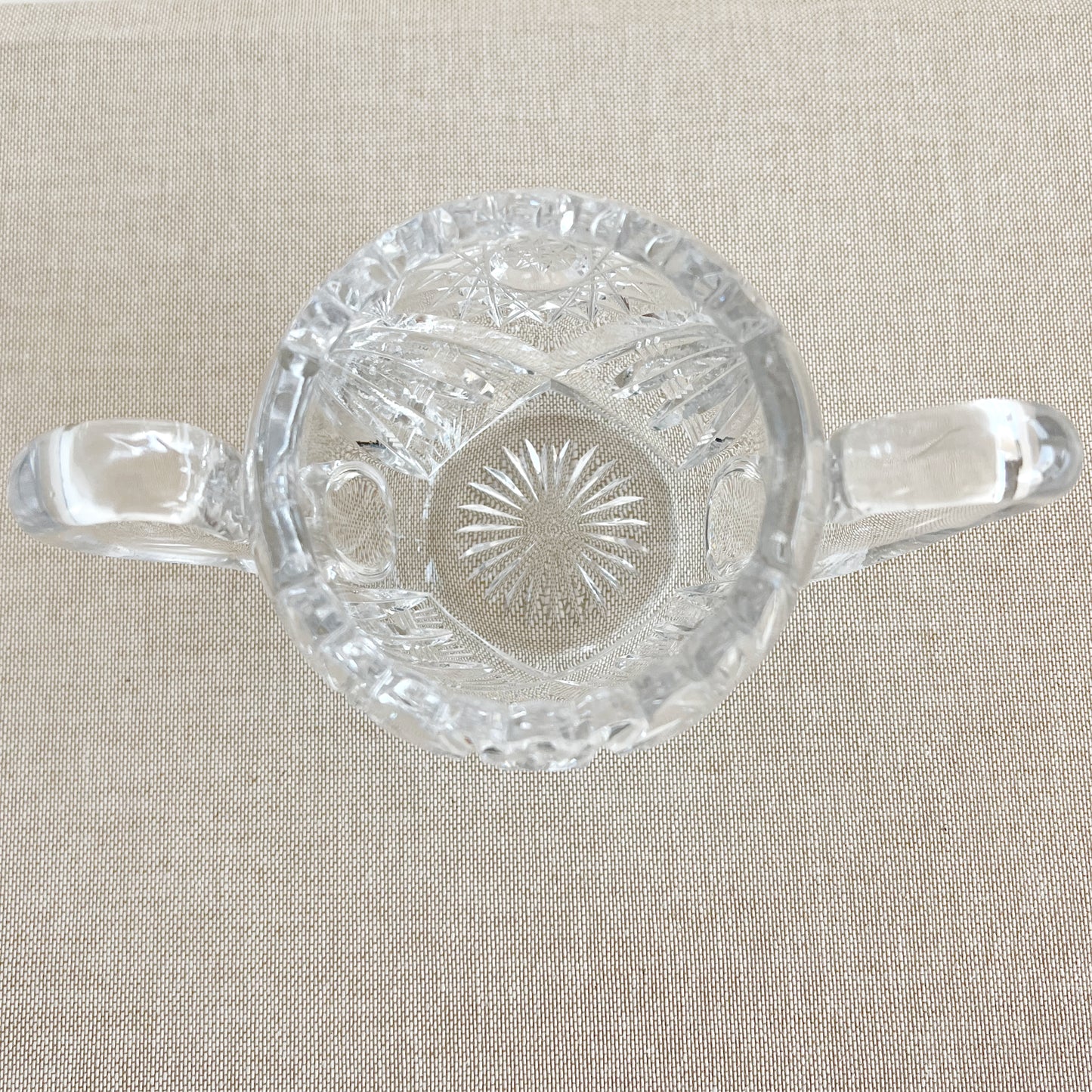 Antique American Brilliant Cut Glass Pinwheel Sugar Bowl