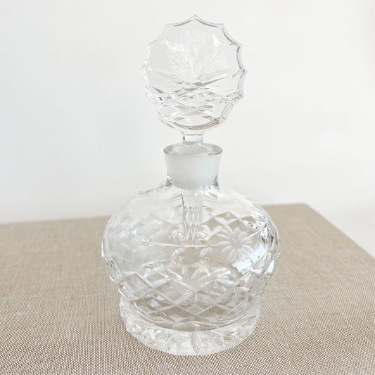 Vintage Hungarian Crystal Perfume Bottle with Stopper